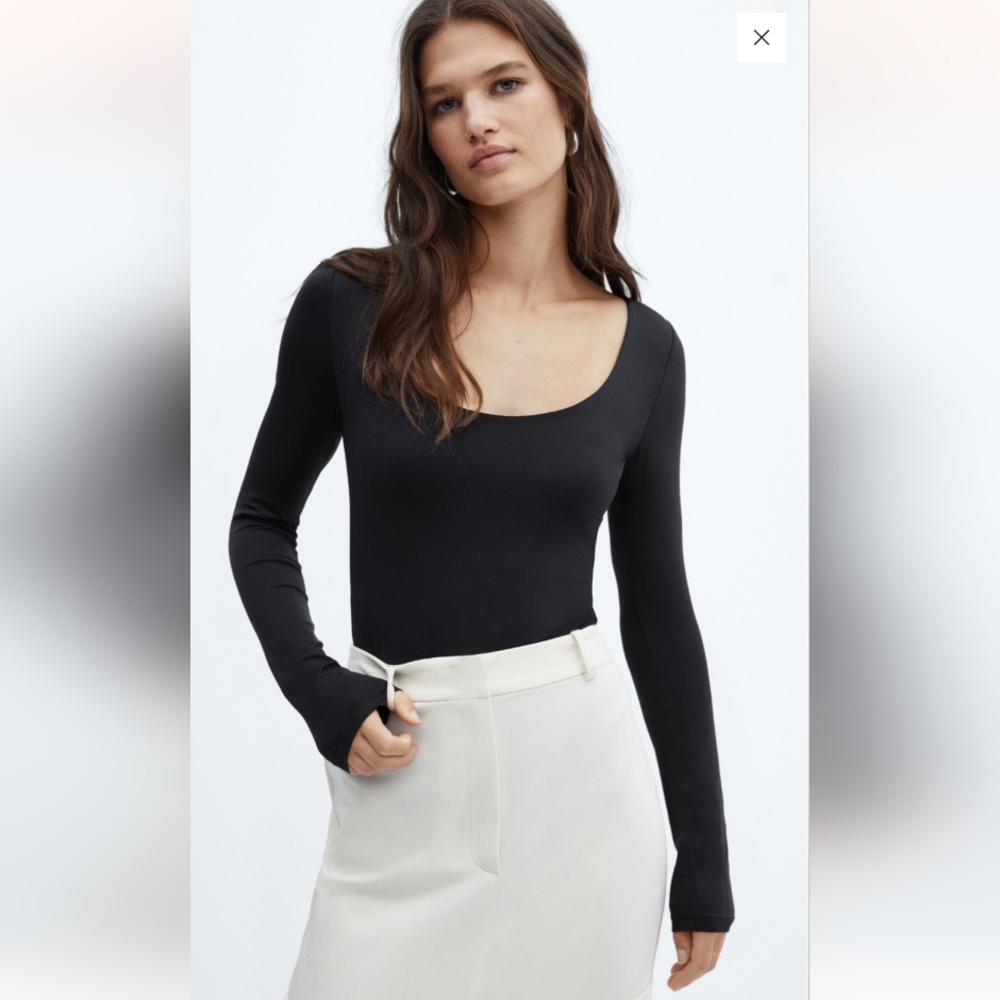 Black Form Fitting Bodysuit